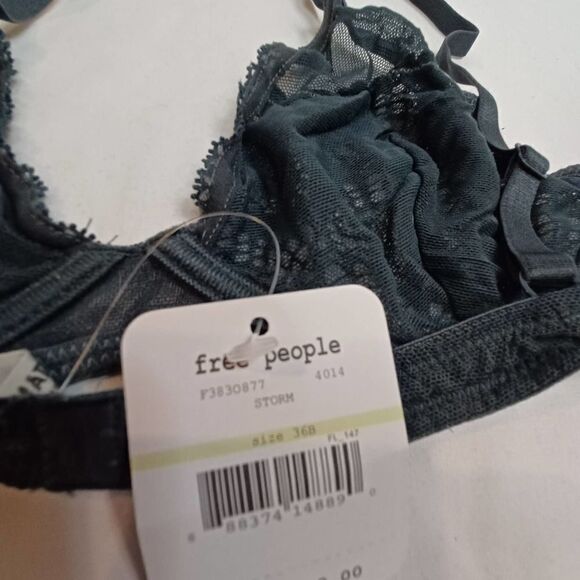 NWT Free People Lace Triangle Bra Storm 36B - Picture 3 of 5